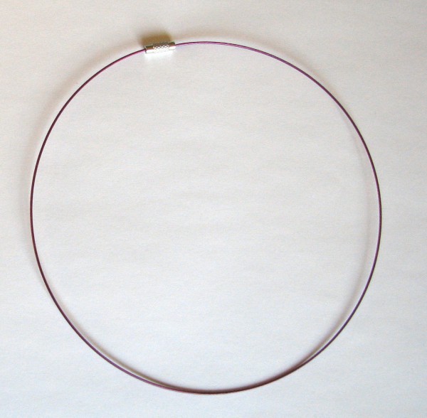Stahlseil-Collier 1-fach mit Drehverschluss - 46cm - violett