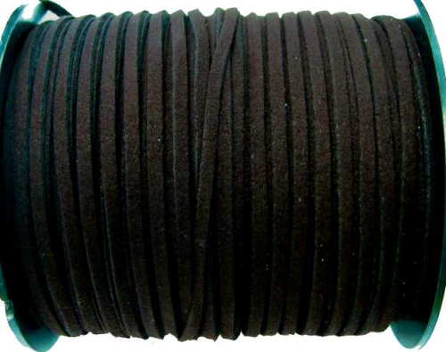 Band flach in Wildlederoptik - dunkelbraun - 1 Meter