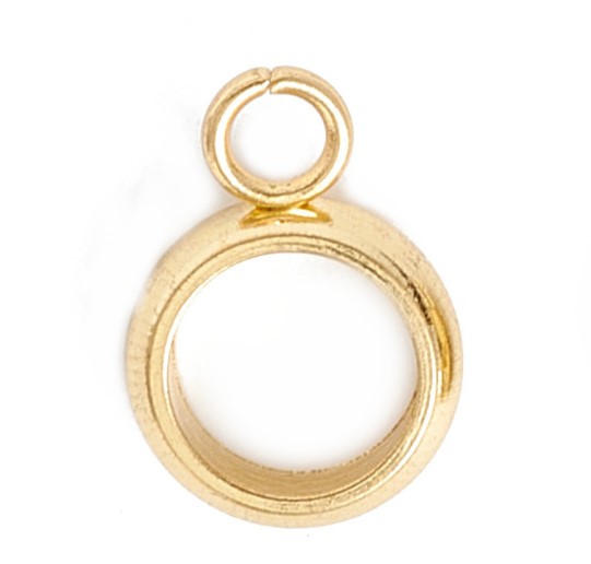 Y-connector - 10x7mm - 5mm hole - 18K gold-plated stainless steel