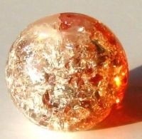 Glas-Crash-Perle 12 mm - orange-klar