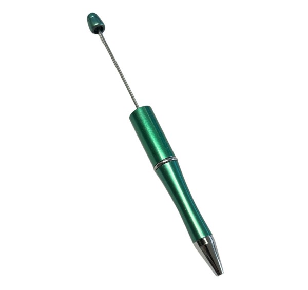 Perlen Kugelschreiber - ein mit Perlen bestückbarer Kugelschreiber - smaragd