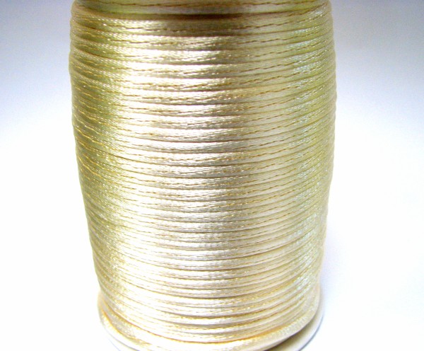 Silk ribbon 2mm – champagne – 91 meter spool artificial silk