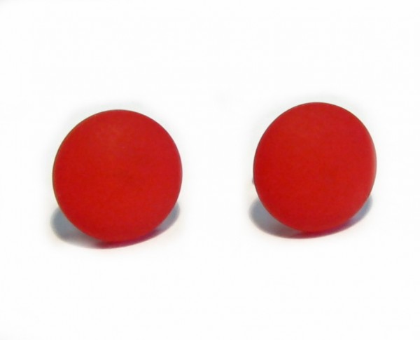 Polaris Earrings 12 mm – Stainless steel – 1 pairs – red