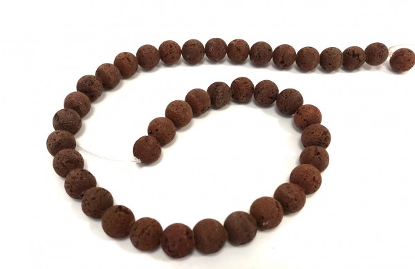 Lava round beads 10 mm – brown- 1 strand approx. 40 cm