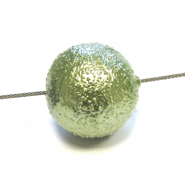 Paper Mache Perle - Papier Perle Galaktika 16mm - patina grün