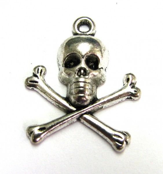 Totenkopf 24mm - Anhänger antique silber