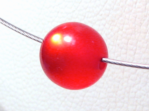Polarisperle 10mm rot glänzend - Kleinloch