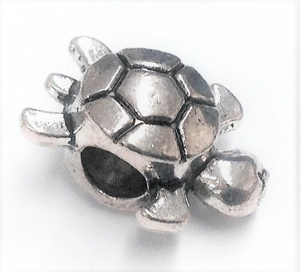 Schildkröte Perle 16x11x8mm - silber farbig - Großloch