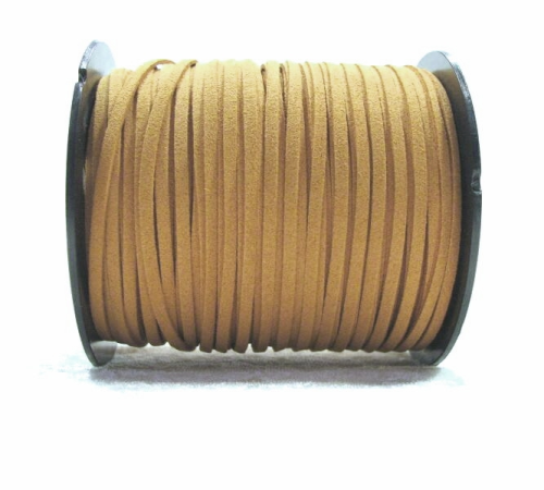Wool ribbon flat in suede look – beige – 1 roll – 91 meter