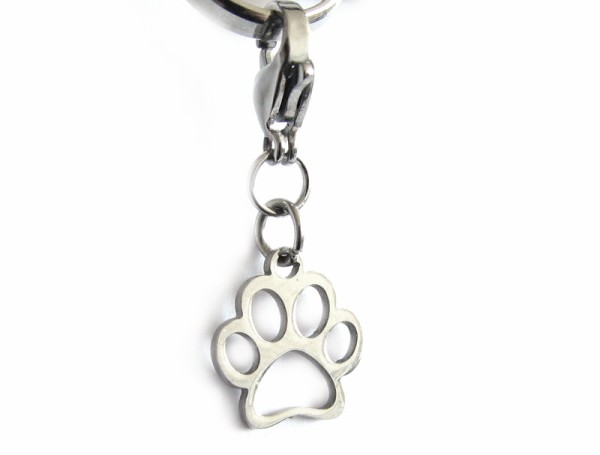 Charms - Pendant with lobster clasp - STAINLESS STEEL - Paw
