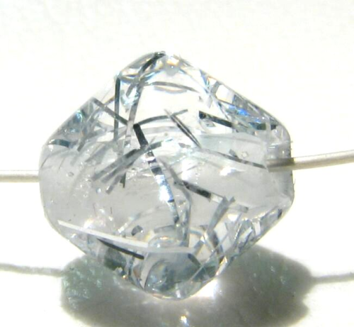 Filissimo double cone 10 mm, clear silver