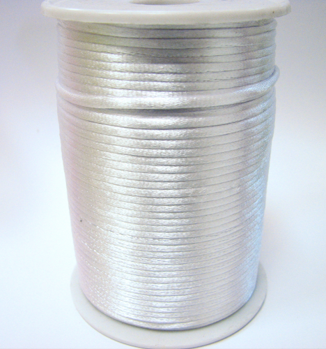 Seidenband 2mm - weiss - 1 Meter Kunstseide