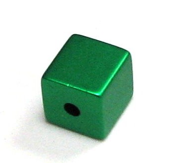 Aluminum cube anodised 8x8 mm – anodised dark green