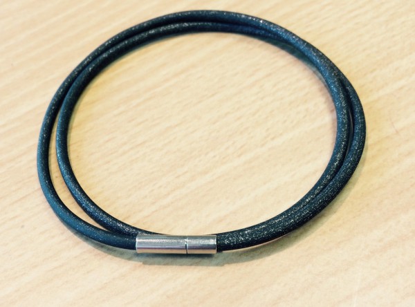 Rubber Collier 2 mm anthracite – with click closure – different lengths