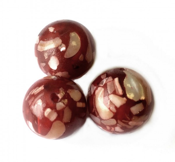 Perlmuttsplitter Perle aus Kunstharz 14mm - rot - 1 Stück