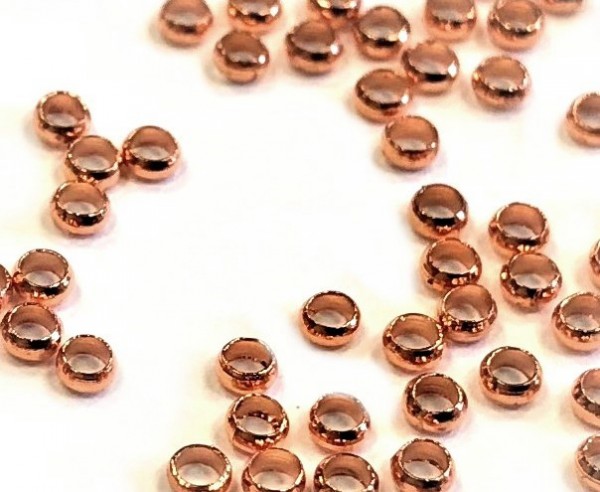 Schmelzperlen - Quetschperlen (2mm) rosegold farbig - 1 Gramm - ca. 130 Stk.