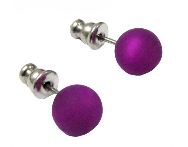 Polaris Earrings 6mm --Stainless steel- 1 pair – purple