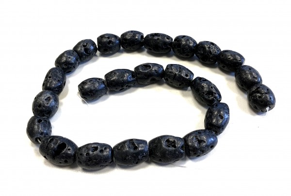 Lava Olive 14x14 mm – black – 1 strand approx.40 cm