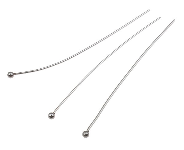 Headpins ca.47x0,7 mm – stainless steel – head around 2 mm – 10 pieces