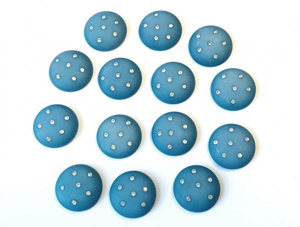 Polaris Cabochon 23 mm – jeans- 14 pieces – with Swarovski crystal – special offer