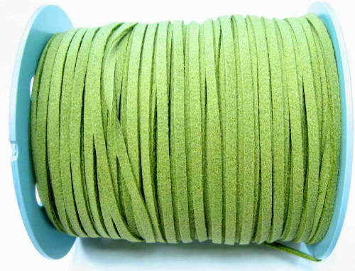 Wool ribbon flat in suede look – kiwi – 1 roll – 91 meter