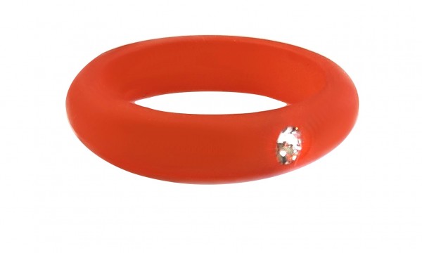 Polaris Fingerring mit Kristall - orange