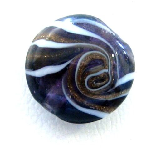 Discus made of glass 15x9mm, basic colour: Aubergine