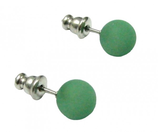 Polaris Earrings 8 mm --Stainless steel- 1 pair – patina green