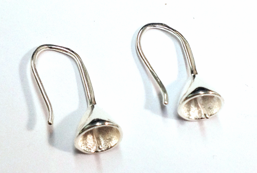 Ohr-Einhänger zum einkleben von Perlen - Farbe: silber - 1 Paar