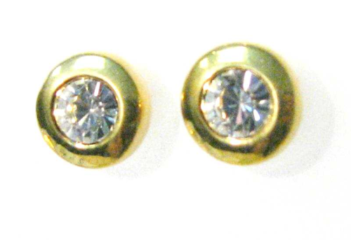 Earrings gilded with crystal clear