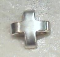 Cross – pendant rhodium plated – with double hole