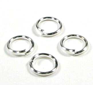 Jump rings / Binding rings 8x1 mm – 5 grams – approx. 40 pieces silver coloured