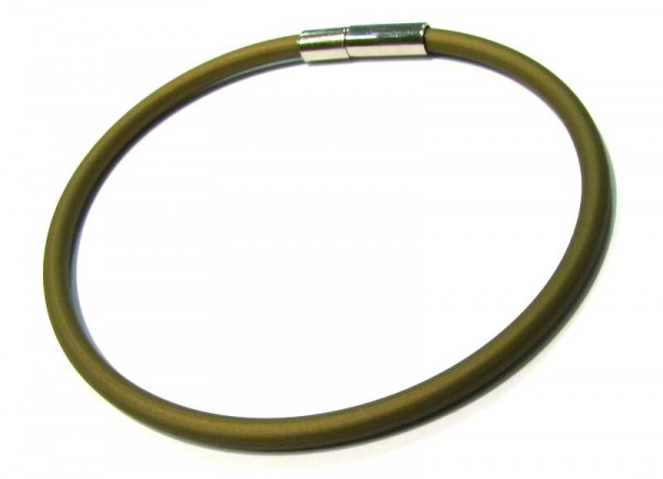 Kautschuk Armband 2mm bronze-gold - mit Klickverschluss - verschiedene Längen