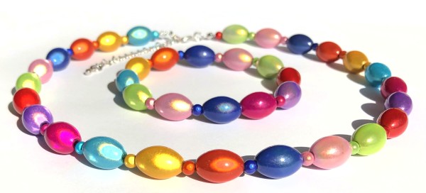 Necklace made of 20 mm beads – stainless steel Magnetic clasp – 50 cm