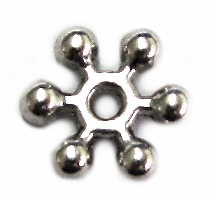 Schneeflocke Spacer 12mm - altsilber farbig