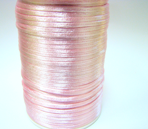 Seidenband 2mm - rosa - 1 Meter Kunstseide