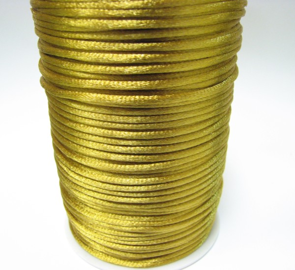 Seidenband 2mm - messing - 91 Meter Kunstseide
