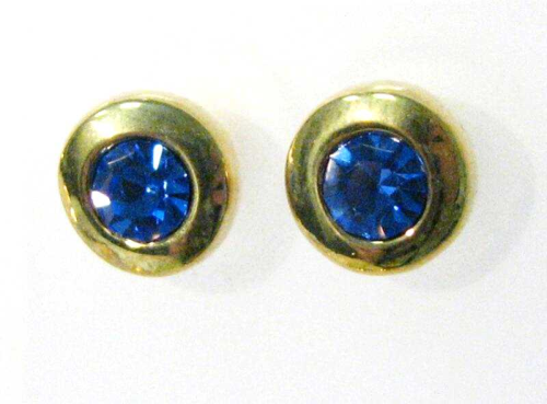 Earrings gilded with crystal blue