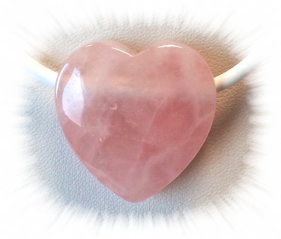 Heart 30 mm – Large hole 4 mm – Rose quartz