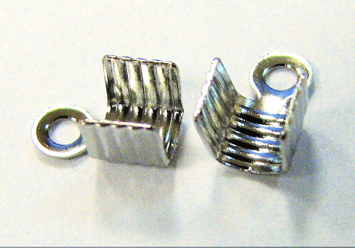 Universal Endkappen für flache Bänder - rhodiniert - 2 Stück