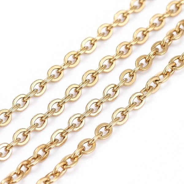 Anchor Chain - Stainless Steel gold colored - 2mm - 1 Meter