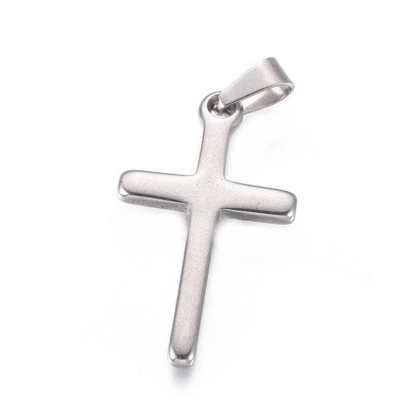 Cross pendant made of stainless steel tarnish resistant - 3,3x1,9cm - 1 piece