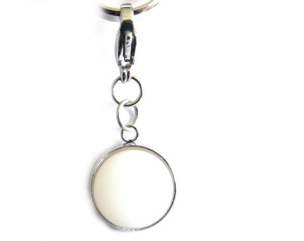 Charms - Pendant with lobster clasp - STAINLESS STEEL - Polaris white