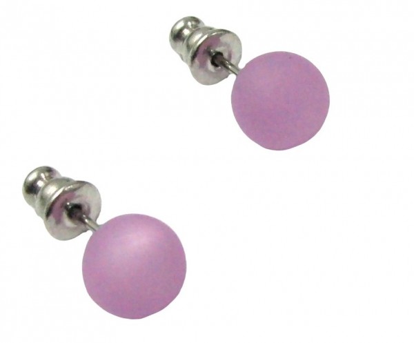 Polaris Earrings 8 mm --Stainless steel- 1 pair – lightl-purple