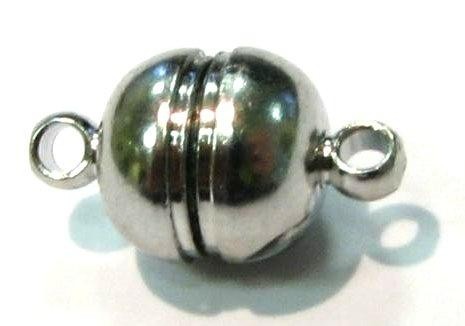 Magnetic clasp 7 mm, colour: Rhodium – small but strong!