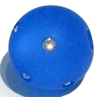 Polarisperle blau 16 mm - mit Swarovski-Kristall