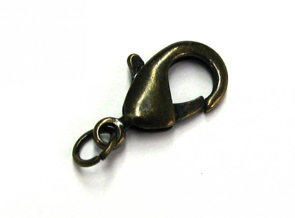 Karabiner 18mm - Farbe: antique bronze - mit Bindering - hochwertige Qualität