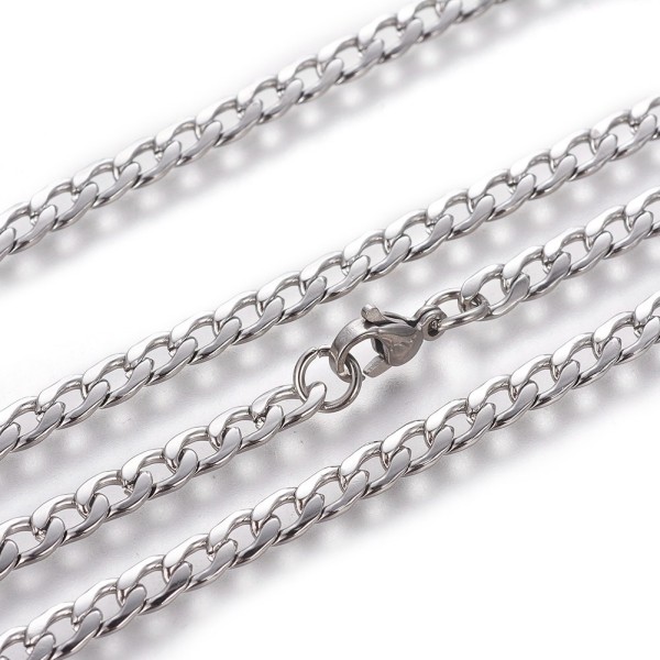 Stainless steel chain – flat armor chain 3,7mm – 60cm