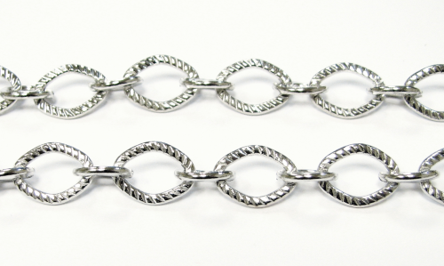 Link chain – 100 cm – unusual design – with cut
