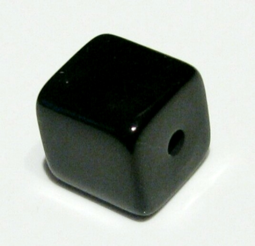 Polariswürfel 8mm schwarz glänzend - Kleinloch